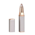 Glowly 2-in-1 facial hair remover pen with brow trimmer head and cap on a white background