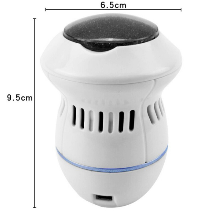 Electric callus remover, about 6.5 cm wide and 9.5 cm tall
